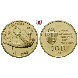 Andorra, 50 Diners 1991, 7,8 g fein, PP
