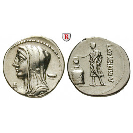 Römische Republik, L. Cassius Longinus, Denar 78 v.Chr., f.vz