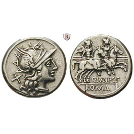 Römische Republik, C. Junius, Denar 149 v.Chr., ss+