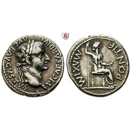 Römische Kaiserzeit, Tiberius, Denar 14-37, ss-vz