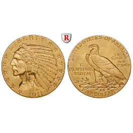 USA, 5 Dollars 1911, 7,52 g fein, f.vz