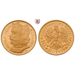 Polen, 2. Republik, 10 Zlotych 1925, 2,9 g fein, vz/vz-st
