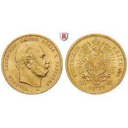 Deutsches Kaiserreich, Preussen, Wilhelm I., 10 Mark 1872, A, vz/vz-st, J. 242