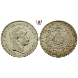 Deutsches Kaiserreich, Preussen, Wilhelm II., 2 Mark 1901, A, ss, J. 102