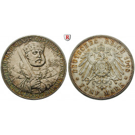 Deutsches Kaiserreich, Sachsen-Weimar-Eisenach, Wilhelm Ernst, 5 Mark 1908, Universität Jena, f.vz, J. 161