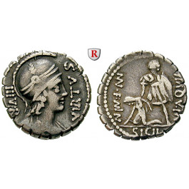 Römische Republik, Mn. Aquillius, Denar, serratus 71 v.Chr., ss
