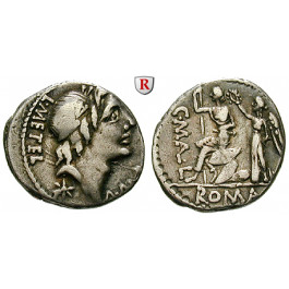 Römische Republik, L. Metellus und A. Albinus, Denar 96 v.Chr., ss
