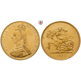 Grossbritannien, Victoria, 5 Pounds 1887, f.vz