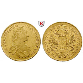Römisch Deutsches Reich, Maria Theresia, Dukat 1758, 3,44 g fein, ss+