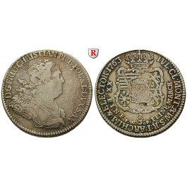 Sachsen, Albertinische Linie, Friedrich Christian, 2/3 Taler 1763, ss