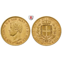 Italien, Königreich Sardinien, Carlo Alberto, 20 Lire 1847, 5,81 g fein, ss