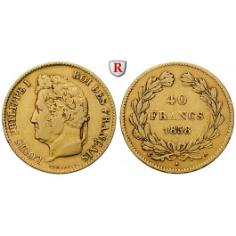 Frankreich, Louis Philippe, 40 Francs 1838, 11,61 g fein, ss