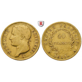 Frankreich, Napoleon I. (Kaiser), 40 Francs 1811, 11,52 g fein, ss