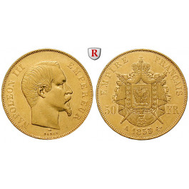Frankreich, Napoleon III., 50 Francs 1855, 14,52 g fein, ss-vz