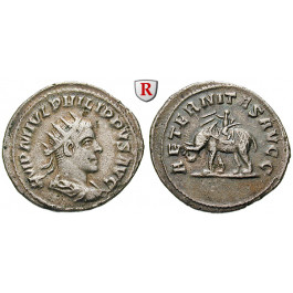 Römische Kaiserzeit, Philippus II., Antoninian 247-248, ss+
