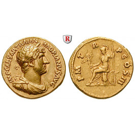 Römische Kaiserzeit, Hadrianus, Aureus 119-122, ss-vz