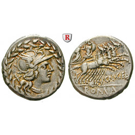 Römische Republik, Cn. Gallius, Denar 138 v.Chr., ss+