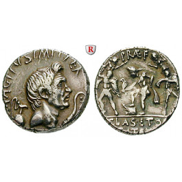 Römische Republik, Sextus Pompeius Magnus, Denar 42-40 v.Chr., ss-vz