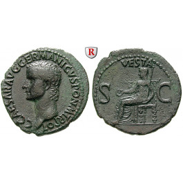 Römische Kaiserzeit, Caligula, As 37-38, vz