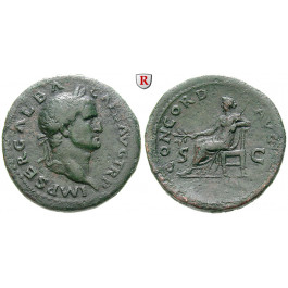 Römische Kaiserzeit, Galba, Sesterz Oktober 68, ss+