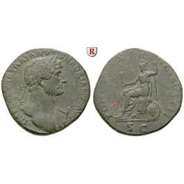 Römische Kaiserzeit, Hadrianus, Sesterz 119-121, ss