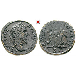 Römische Kaiserzeit, Septimius Severus, Sesterz 210, ss+