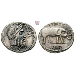 Römische Republik, Q. Caecilius Metellus, Denar 47-46 v.Chr., ss-vz