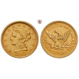 USA, 2 1/2 Dollars 1853, 3,76 g fein, ss-vz