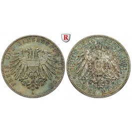 Deutsches Kaiserreich, Lübeck, 2 Mark 1901, A, st, J. 80