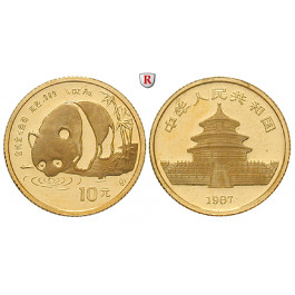 China, Volksrepublik, 10 Yuan 1987, 3,11 g fein, st