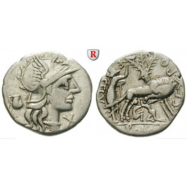 Römische Republik, Sext. Pompeius Fostlus, Denar 137 v.Chr., ss