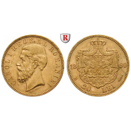 Rumänien, Carol I., 20 Lei 1890, 5,81 g fein, f.vz
