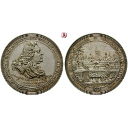 Sachsen, Albertinische Linie, Friedrich August II., Silbermedaille 1733, vz/vz+