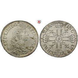 Frankreich, Louis XIV., Ecu aux huit L 1690, vz+