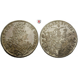 Württemberg, Herzogtum Württemberg (Kgr. ab 1806), Eberhard Ludwig, Reichstaler 1707, vz