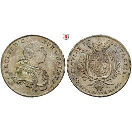 Württemberg, Herzogtum Württemberg (Kgr. ab 1806), Karl Eugen, Konventionstaler 1781, vz+