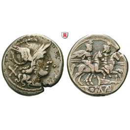 Römische Republik, Anonym, Denar 206-195 v.Chr., ss