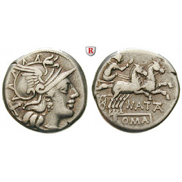 Römische Republik, Pinarius Natta, Denar 149 v.Chr., ss+