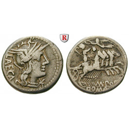 Römische Republik, M. Porcius Laeca, Denar 125 v.Chr., ss