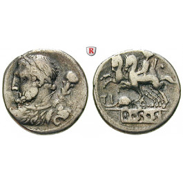 Römische Republik, Ti. Quinctius, Denar 112-111 v.Chr., ss