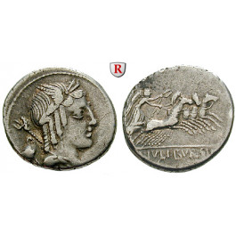 Römische Republik, L. Iulius Bursio, Denar 85 v.Chr., ss