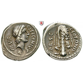 Römische Republik, Q.Sicinius und C. Coponius, Denar, ss-vz