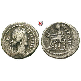 Römische Republik, C. Clodius Vestalis, Denar 41 v.Chr., f.ss