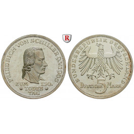 Bundesrepublik Deutschland, 5 DM 1955, Schiller, F, PP, J. 389