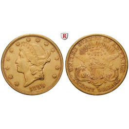 USA, 20 Dollars 1899, 30,09 g fein, ss