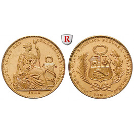Peru, Republik, 20 Soles 1965, 8,42 g fein, vz-st
