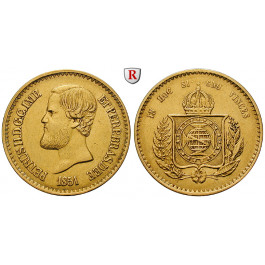 Brasilien, Pedro II., 20000 Reis 1851, ss+