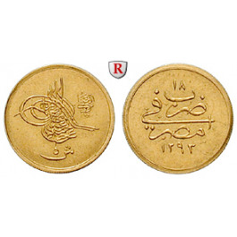 Ägypten, Abdul Hamid II., 5 Kurush 1892, 0,37 g fein, vz