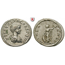 Römische Kaiserzeit, Geta, Caesar, Denar 200-202, vz