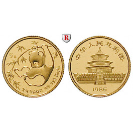 China, Volksrepublik, 5 Yuan 1985, 1,56 g fein, st